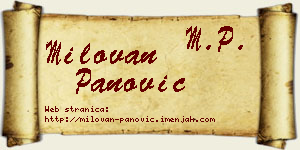 Milovan Panović vizit kartica